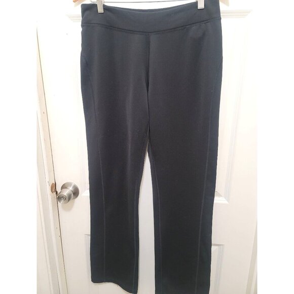 Eddie Bauer Women's Black Stretch Athletic Pants Medium Polyester Blend fleece l - Picture 2 of 9
